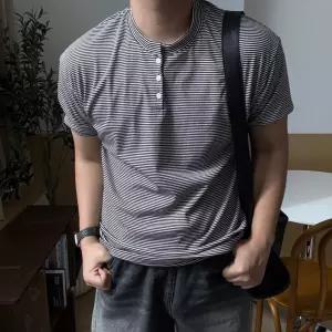 [프리오]마가린 단가라 헨리넥 반팔티 4Color