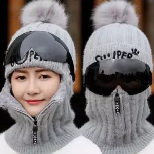 겨울모자 블랙고글 BELL고글 방한모자 GRAY 겨울모자 블랙고글