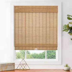 창문용 HIAPES 무선 로마 색상 대나무 블라인드 조명 필 설치가 간편함 실내외용