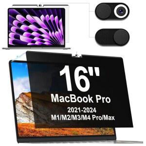 [미국배송] 맥북호환 프로 16인치(20212025 M1 M2 M3 M4 PRO MAX)용 IPROKKO 마그네틱 프라이버시 화면 16.2인치 맥 노트북과 호환되는 탈착식 안티 블루라이트 글레어 개인 스파이 필터 화면 커버 [2IN1 키트]
