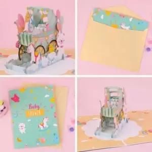 [문구] 베이비샤워 카네이션 장식 임신 축하카드 입체 팝업카드