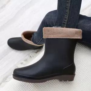 겨울장화 따뜻한 여성 기모 방한화 방한장화 레인부츠 ZUm4+5QzV