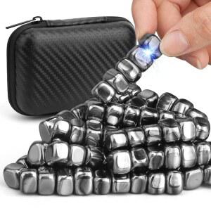 자석 돌 피젯 장난감, 섬유 케이스가 있는 망게틱 록 볼, 페라이트 퍼티용 게임 교체, 이그제큐티브 오피스 책상 냉장고 장식 스트레스 해소 선물