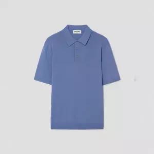 [롯데백화점]로가디스 레이온 혼방 레귤러 핏 반소매 칼라넥 스웨터 - 스카이 블루 RY6351P51Q