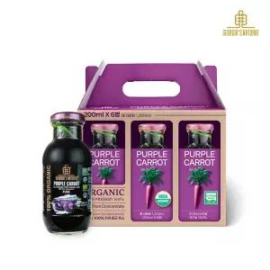 조지아스내추럴 유기농 자색 당근 착즙 주스 200ml 6병