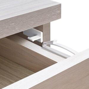 쿨러너 아동 안전 잠금장치, 4팩 보호 서랍 관리를 위한 강력한 접착제가 포함된 보이지 않는 래치 - 도구나 드릴 필요 없음