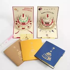 팝업 카드 생일 축하 3D 손편지 케이크 입체