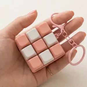 무지개 파스텔 키캡 키링 9구 청축 클릭커 딸깍이