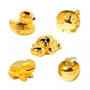 [당일출고]골드앤 24K 순금 행운 오브제 1g [복돼지/황금사과/행운거북이/행운오리/금두꺼비]