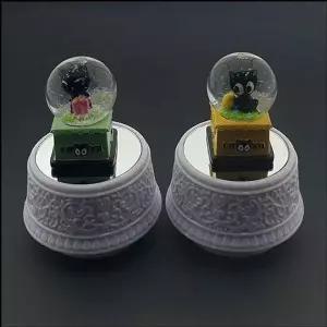 LED 스노볼 회전 오르골 검은 고양이 색상랜덤1개 우드오르골