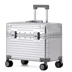 실버 알루미늄 기내용 캐 위로여는 18인치 캐주얼 여행가방