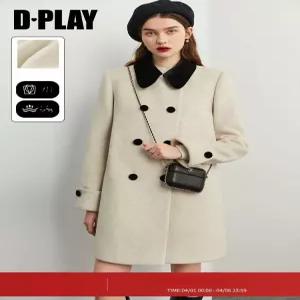 키작녀 그레이 카라넥 코트 오버핏 핸드메이드 더블 하프