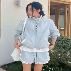 [하젤]베로니카 레이스 아노락 점퍼 반바지 세트_S4685