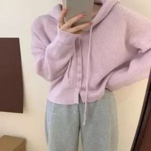 [옷은날개] 여자 5컬러 보들보들 숏 가디건 단추 크롭 후드가디건