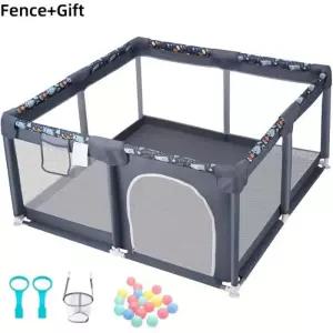 배관용품 129.54129.5466.04 만화 패턴 폴리에스터 아기 놀이 울타리 지퍼형 문 회색 색상 조립 필요