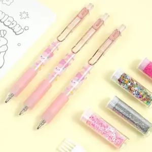 홀더있는반짝이펜 메모 다이어리 플래너 데코 노크식풀펜