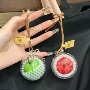 사과 키링 가방 고리 투명케이스 백꾸 키홀더 소품 귀여운열쇠고리