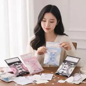 레이스 디자인 포장 스티커 다이어리 꾸미기 세트 문구 데코팩