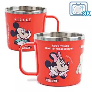 릴팡 미키마우스 식기세척기용 스텐컵 260ml (559536)캐릭터 손잡이 유아 용컵 스텐 스테인레스 아동