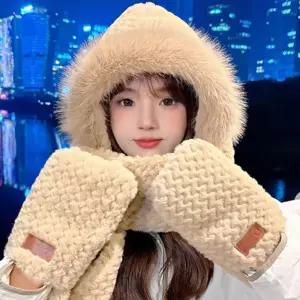후드 머플러 바라클라바 모자 목도리 장갑 일체형