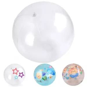 그리기 비치볼 (10개) KC 인증 물놀이 공놀이 무지 탱탱 꾸미기미술재료 투명 야외 유아 비치 만들기 색칠