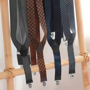 국산 Y형 서스펜더 멜빵 남자 남성 캐주얼 정장 클립 선물용 케이스 디자인 FREE 사이즈 단색 패턴 모리스