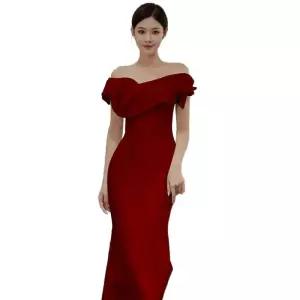 드레스 브라이덜 하이엔드 럭셔리 와인 버건디 스드메 약혼