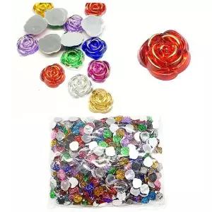 큐빅보석비즈 장식 단면비즈 (대용량)-장미 약500개입