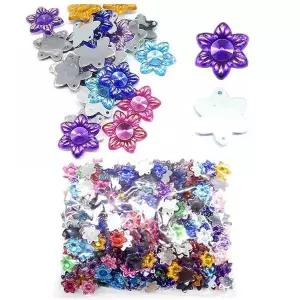 큐빅보석비즈 장식 단면비즈 (대용량)-별꽃 약500개입