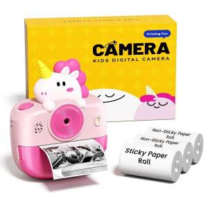 인스턴트 프린트 카메라, 열 미니 포토 프린터, 블루투스 휴대용 인스턴트 디지털 카메라, 생일을 위한 멋진 아이디어 선물, 휴대폰 및 태블릿용 열 사진 인스턴트 프린트 카메라