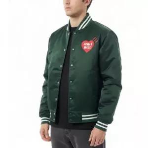 MUST IT_휴먼메이드 25FW NYLON STADIUM JACKET HM30JK038 GREEN) 나일론 스타디움 자켓)