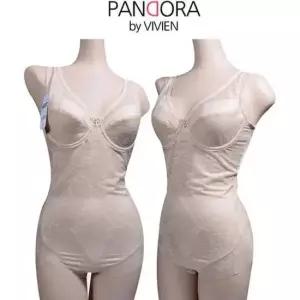 (비비안)A컵 와이어 몸매보정 플라워패턴 바디슈트 올