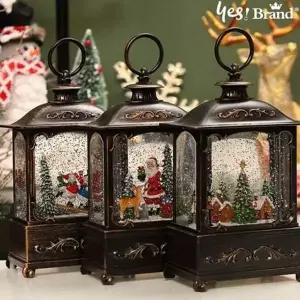 [셀러에이드]사각 크리스마스 테이블 성탄절 오르골 눈꽃 램프 성탄절소품