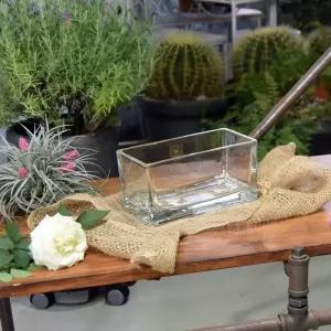 유리화분 직사각 수반 H2010 20x10x10cm디자인화병 꽃병 원예용품 홈가드닝 미니 인테리어