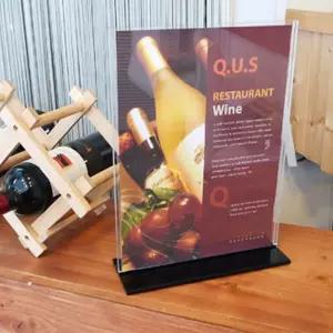 T자형꽂이 A4세로 297x210 대형메뉴판 꽂이 카탈로그 리플렛 안내대테이블스탠드 POP 행사안내 아크릴 양면