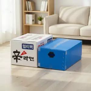 튼튼한 플라스틱 이사박스 4호 다용도 수납 정리함 단프라상자 택배 이삿짐 상자 박스