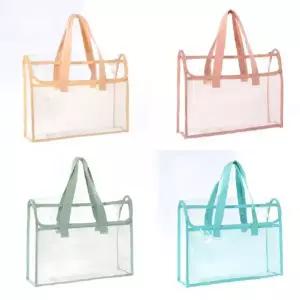 [이거찜] 정리 끝판왕 PVC 손잡이 북 파우치 학원 A4파일 보조가방 여행용 캐리어정리백