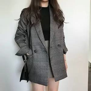 클래식 체크 루즈핏 오버자켓 여성가을아우터 간절기잇템 (HSJ-WFK74WQ)