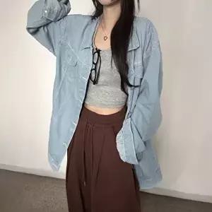 여성 데님 자켓 루즈핏 간절기 청남방 셔츠 2컬러 (HSJ-WFHMSQQ)