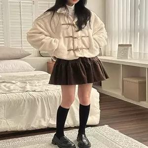 여자 떡볶이 단추 뽀글이 양털자켓 후리스점퍼 (HSJ-WFISFCB)