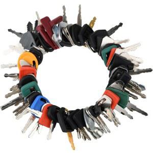 Tecreddy 70 중장비 키 마스터 세트, 고양이 애벌레 존 디어 코마츠 볼보 밥캣 쿠보타 JCB 산이 테렉스 케이스 히스테리 얀마 타케우치 뉴 홀랜드