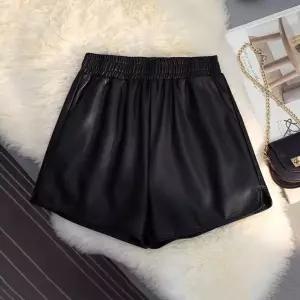 하이웨스트 PU 여성 반바지 1개 사이즈 택1레더 고무줄 팬츠 핫팬츠 가죽
