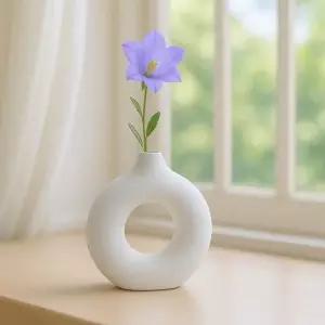 루미 도자기 인테리어 꽃병 14.5x13cm 화이트스튜디오소품 심플 유리화병 홈인테리어