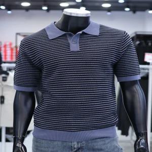 [STCO]SS 여름 네이비 3버튼 반팔 카라니트 F2KT25220