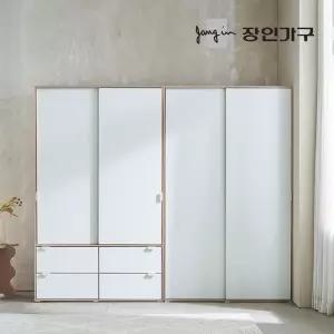 코라 2400 슬라이딩 옷장 세트 1200 서랍옷장 (행거형)+1200 (행거형)