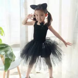 고양이 의상 여성 프린트 의류 후드 캐릭터 코스튬 반팔