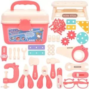 하마 가방 공구 놀이 세트 분홍 hz609장난감 도구 키즈 직업 역할