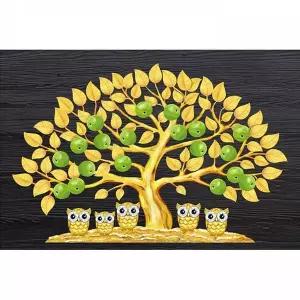 TBZ 풋사과 부엉이가족 (패브릭형) 5D 보석십자수 40x60