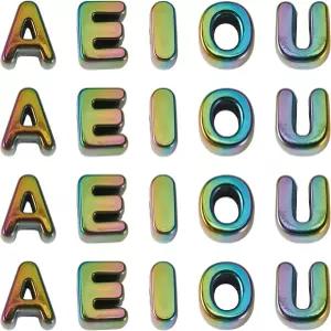 크래포라 50Pcs 컬러풀 릴 큰 글자 구슬 3D 빅 버블 모음 불투명 청키 이니셜 알파벳 고리 파라코드 목걸이