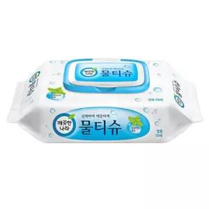 깨끗한나라)물티슈(캡형 70매)-박스(10개입) 5할인 일반 청소 일회용 1회용 워터 청소용